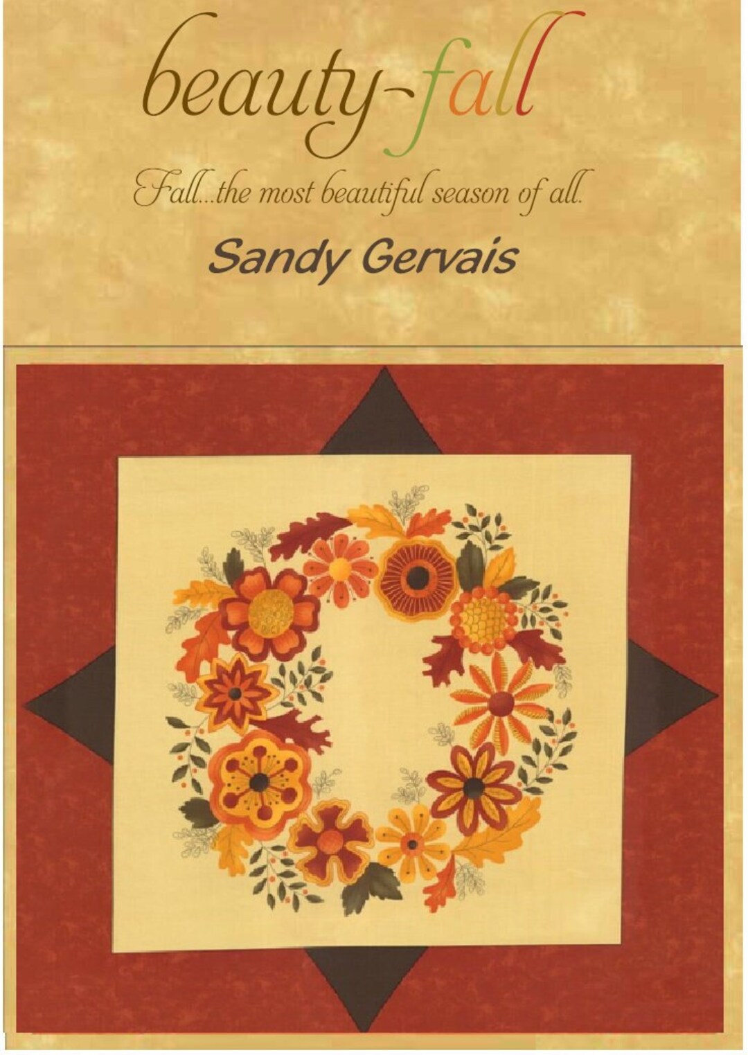FALL BEAUTY Centerpiece Block / RARE Moda Fabric by Sandy Gervais ...