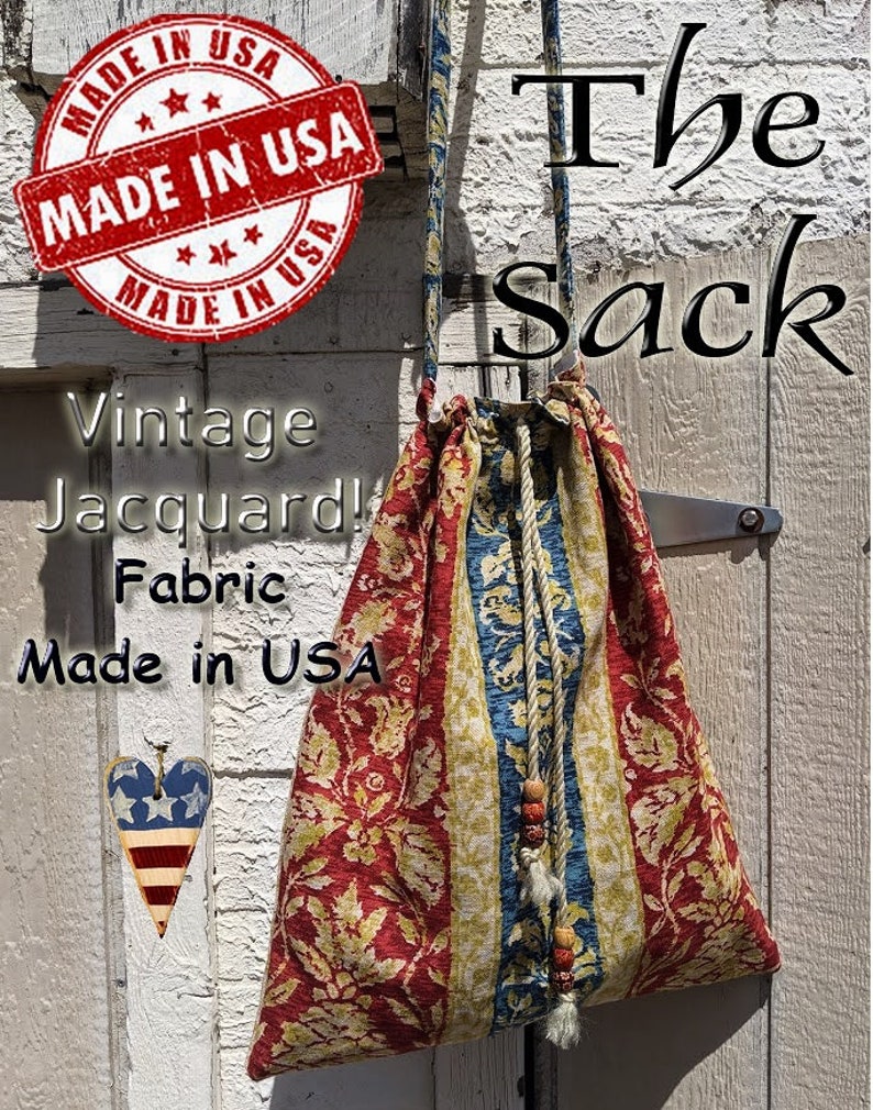 THE SACK Americana Bag Kit Real Vintage Americana Jacquard Fabric!