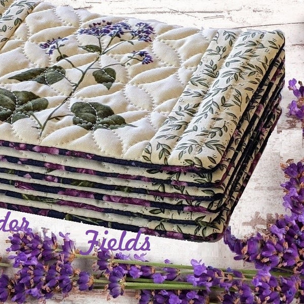 Lavender Fields Mug Rug Fabric Quilt Kit – Designs by Juju – Machine Embroidery