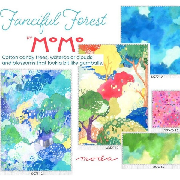 FANCIFUL FOREST Collection - Moda Fabric by MoMo / A Hand Painted Watercolor Fantasy Forest