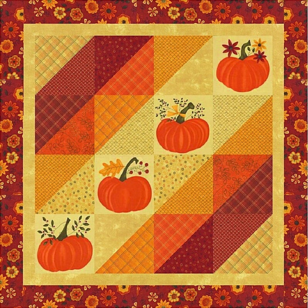 FALL BEAUTY Quilt Kit / RARE Moda Fabric by Sandy Gervais / Pumpkins ...