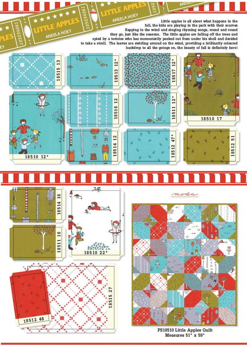 Little Apples Fat Quarter Bundle Moda Quilt Fabric