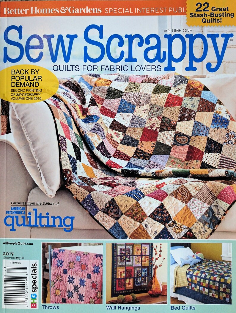 Better Homes & Gardens SEW SCRAPPY Magazine 2017 Quilts for Etsy