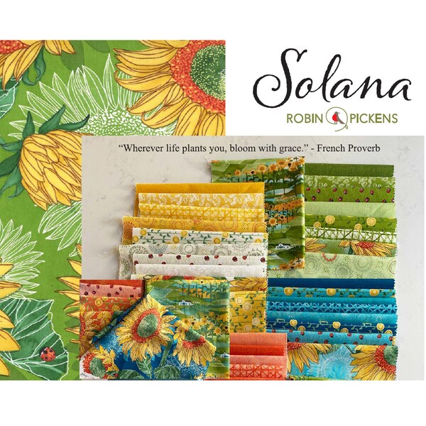 Solana Collection -  Moda Fabric by Robin Pickens /  Sunflowers & Sunshine