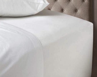 200TC 100% Cotton Fitted Sheets Fitted/Flat/Deep 16" 40cm Pillowcase All Sizes 200TC 100% Cotton Fitted Sheets Fitted/Flat/Deep 16" 40cm Pillowcase All Sizes