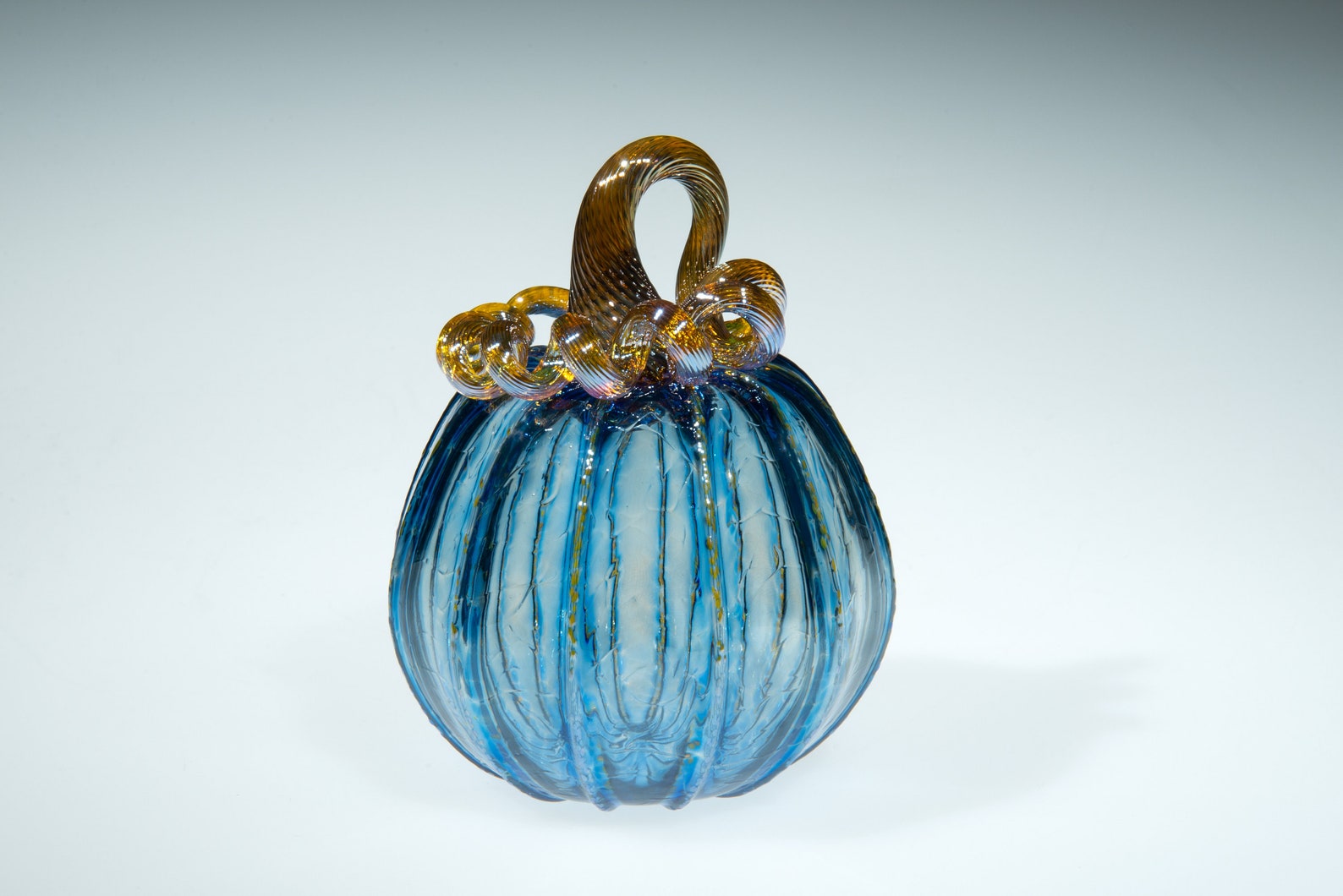 Blue Glass Pumpkin Fall decorations fall decor Thanksgiving Etsy