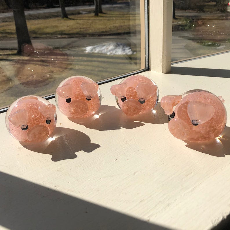 Pig Paperweight Glass Paperweight Solid Glass Pig decor Etsy