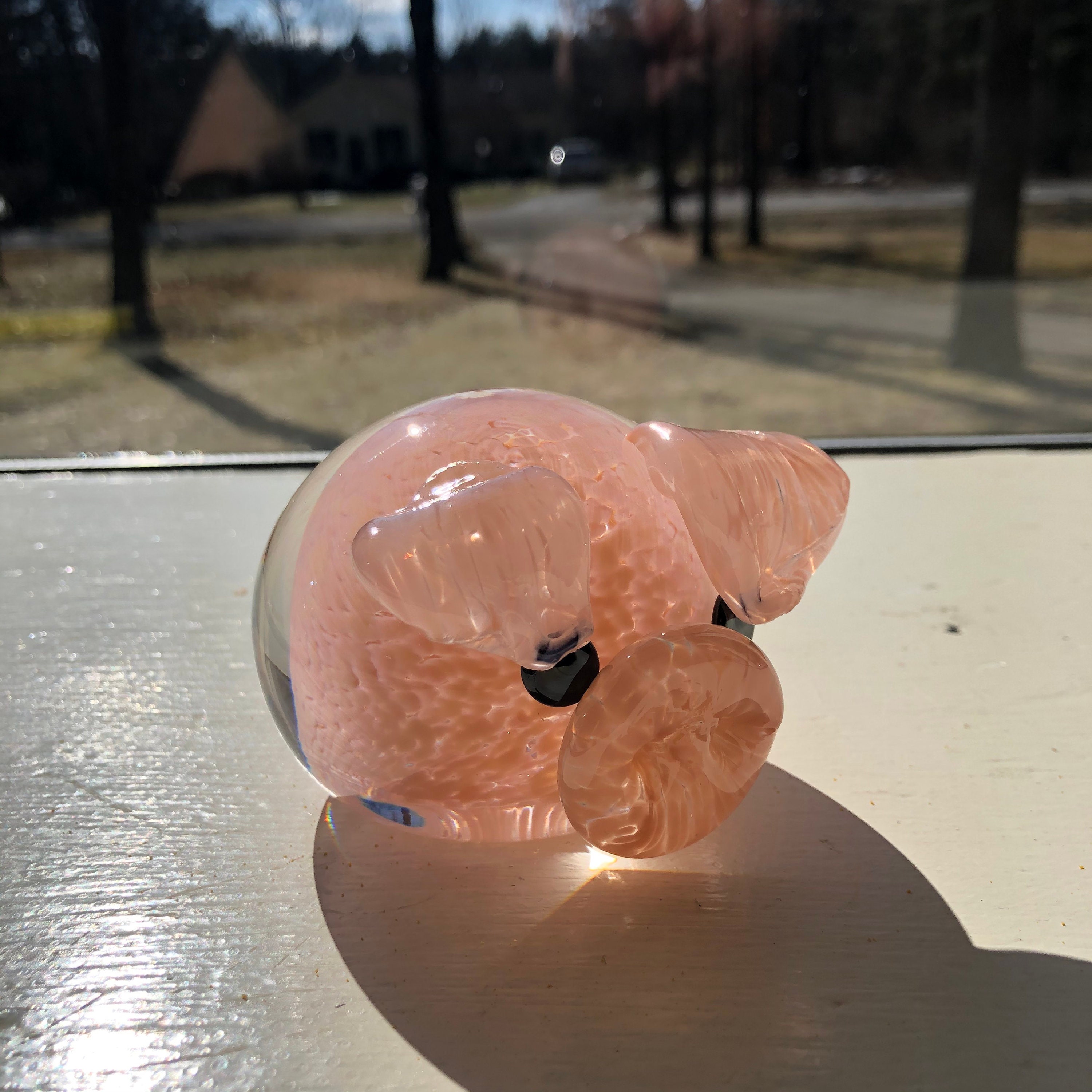 Pig Paperweight Glass Paperweight Solid Glass Pig decor Etsy