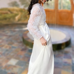 Rose Bridal robe, Wedding Bridal , White  Rob , Wedding Robe, Monogram, personalize gift, bachelor robe