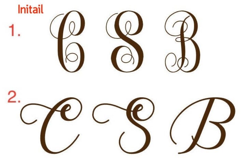 May include: Two rows of three cursive letters, C, S, and B. The top row is in a more ornate style, while the bottom row is simpler.