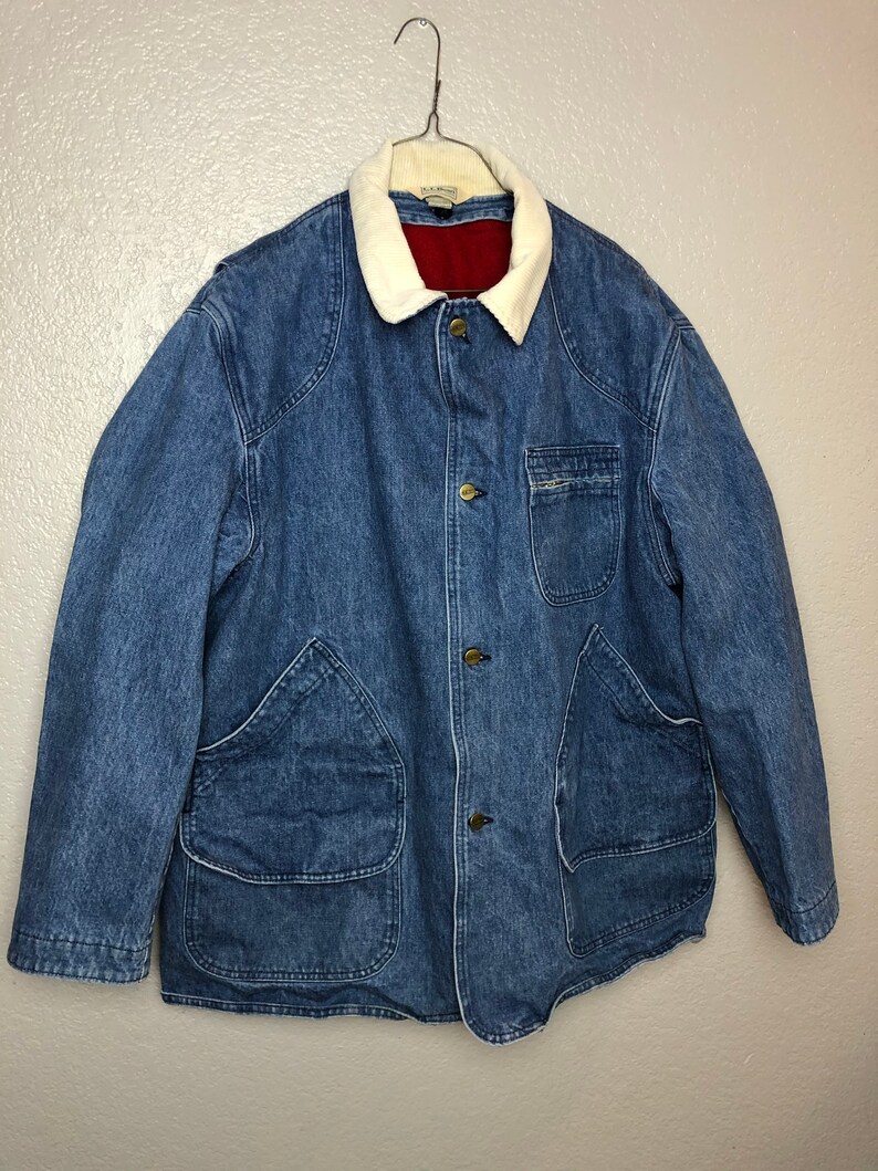 Vtg Ll Bean Mens Xxl Tall 2xlt Chore Coat Field Jacket Liner Rare