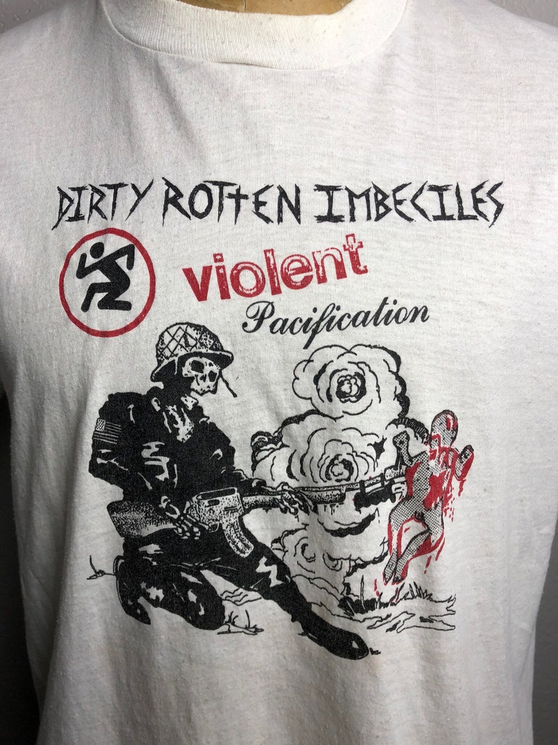 Dirty Rotten Imbeciles D R I Violent Pacification Vintage Shirt Screen Stars White Xl Punk Thrash Metal Rare T Shirts Clothing Bgc Sedahotels Com