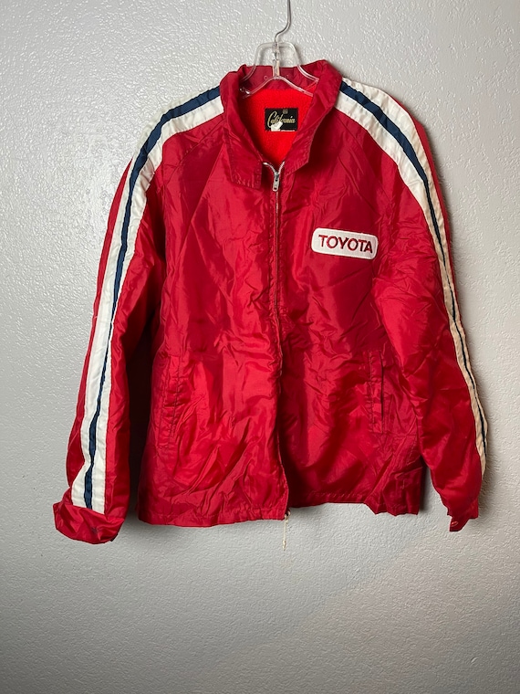 Vintage 1970’s Toyota Racing Stripe Jacket Red XL