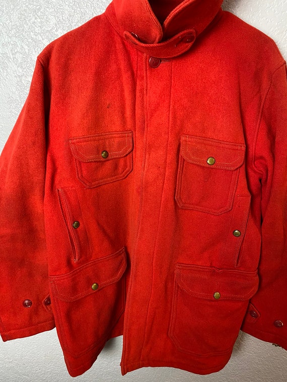 Vintage 1940s Woolrich Mackinaw Wool Jacket Red Si