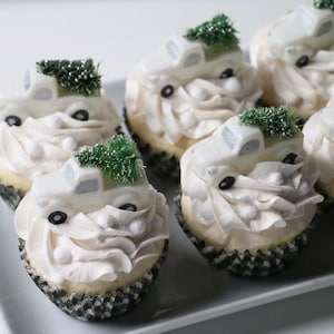 Faux Cupcake with White Truck | Holiday Coffee Bar Decor and Cupcake Stand Decor