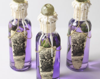 Botella de poción de amor de rosas: Decoración de boticario de mago falso