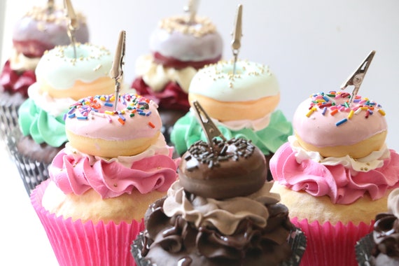 Faux Donut Scented Jumbo Cupcake Photo Note Holder Party Etsy