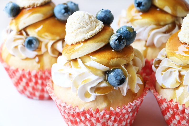 Faux Blueberry Pancake Scented Jumbo Faux Cupcake PhotoNote-Holder ~ Party Wedding Baby Shower Favors Decorations