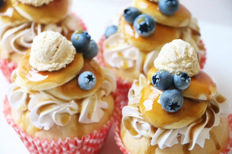 Faux Blueberry Pancake Scented Jumbo Faux Cupcake PhotoNote-Holder ~ Party Wedding Baby Shower Favors Decorations