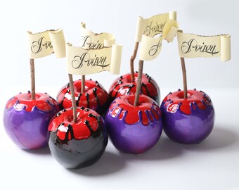 1pc Fake Candy Apple | Halloween Poison Apple for Gothic Decor, Alchemy Decor, Tiered Tray Decor and Witchcraft Decor