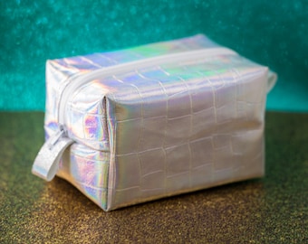 Holographic Zipper Box Pouch