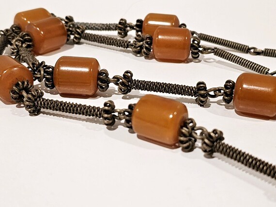 Caramel Butterscotch Faturan Bakelite Sterling Si… - image 3