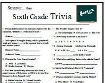 A Smart Sixth Grader, Trivia Challenge