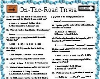 On the Road Trivia, Throughout the 50 States