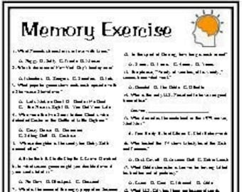 Memory Exercise Trivia