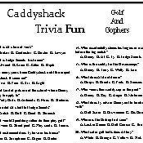 Caddyshack Trivia Fun Etsy