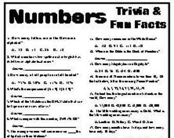 Numbers Trivia, Fun Facts, and Missing Numbers