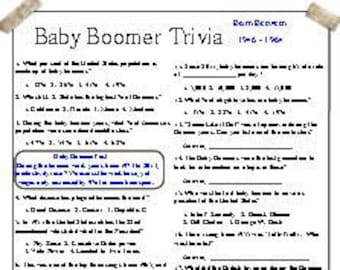 Baby Boomer Trivia, Millennials Trivia, & Gen Z  Trivia.