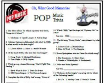 POP Music Trivia....Oh, What Good Memories