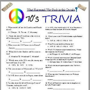 70 #39 s Trivia Etsy
