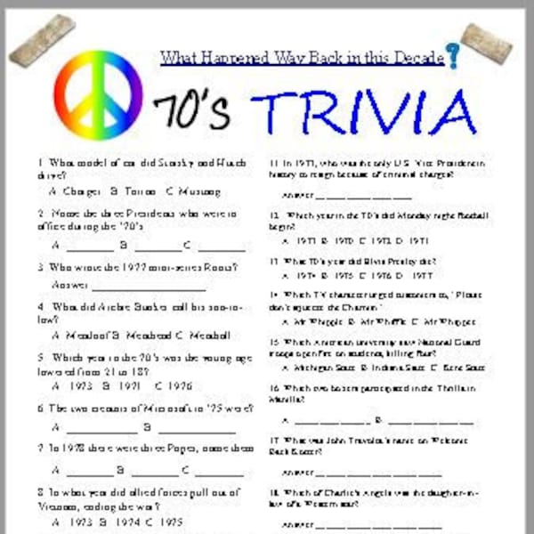 70's Trivia,