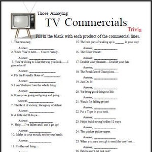 TV Commercials Trivia