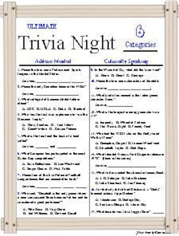 Trivia Night Question : r/trivia