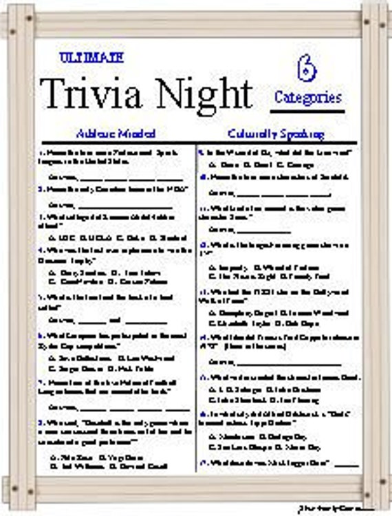 Trivia Night Question : r/trivia