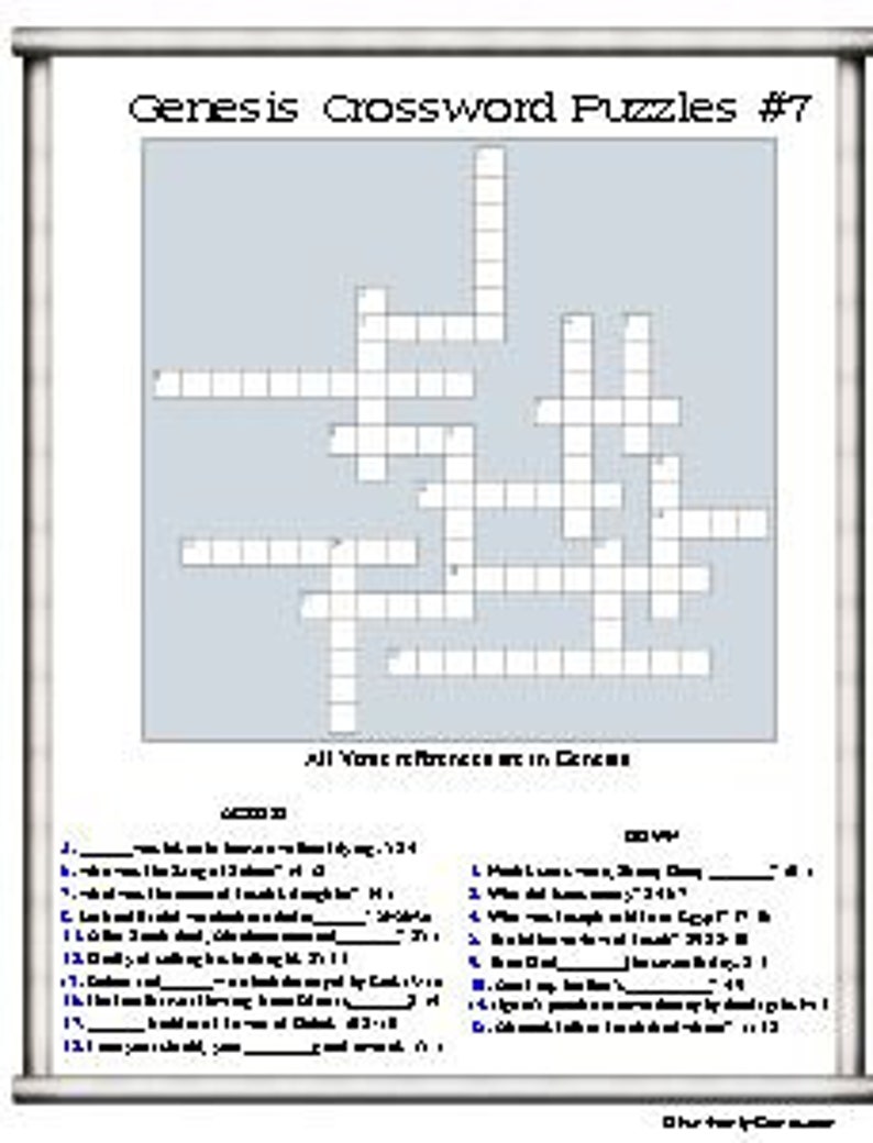 Bible Crossword Puzzles, Clues Include Bible Verse Locations. Etsy