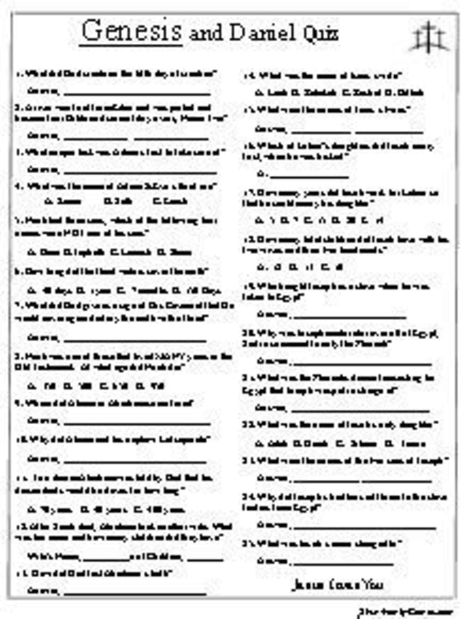 The Books of Genesis and Daniel Trivia Questions - Etsy