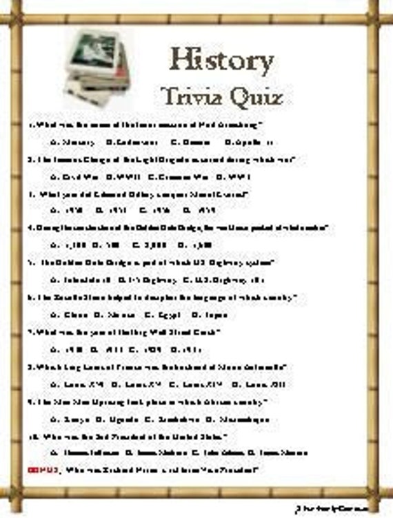 57 History Trivia Questions For Your Home Pub Quiz