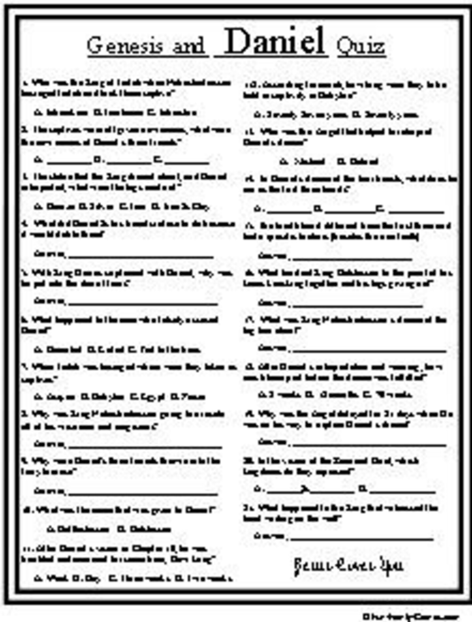 The Books of Genesis and Daniel Trivia Questions - Etsy