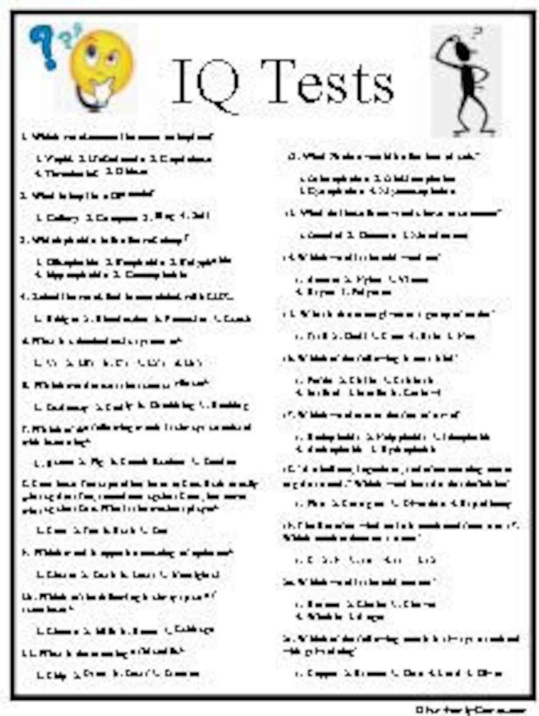 IQ Tests Etsy