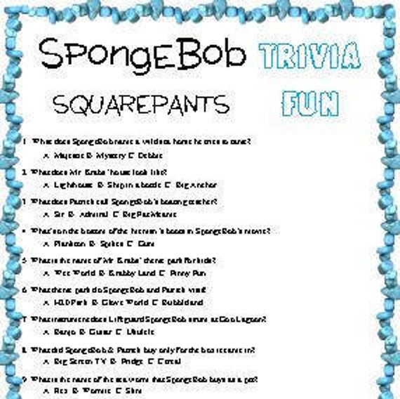 Spongebob Squarepants And All His Underwater Friends In Over Etsy
