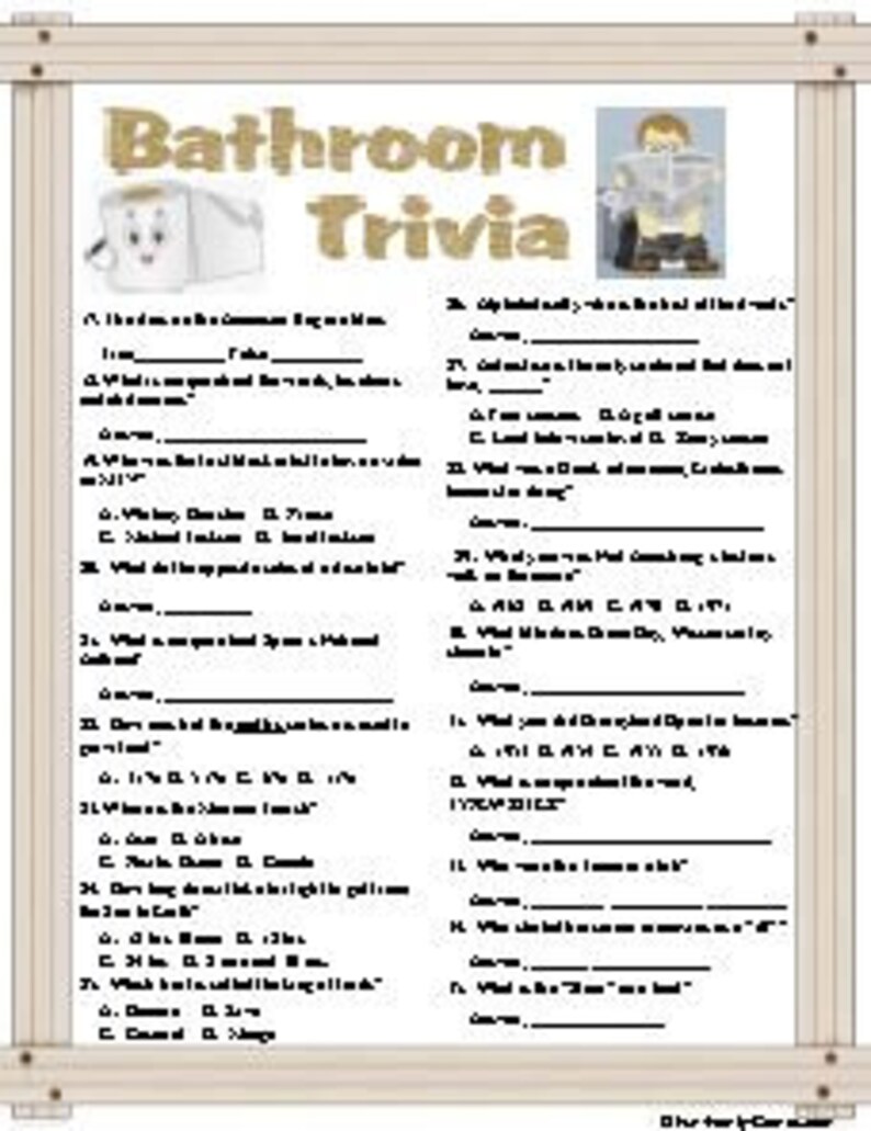 Bathroom Trivia for Some Interesting, Q's & A's While You Are in There