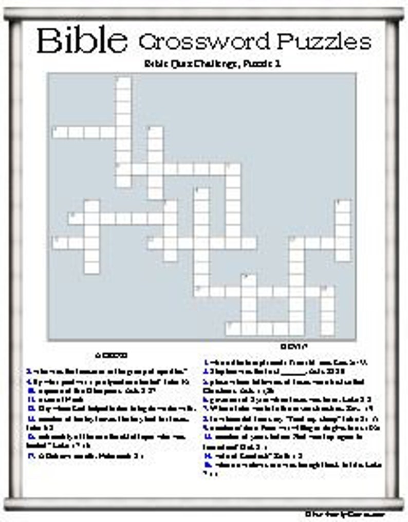 Bible Crossword Puzzles, Clues Include Bible Verse Locations. Etsy