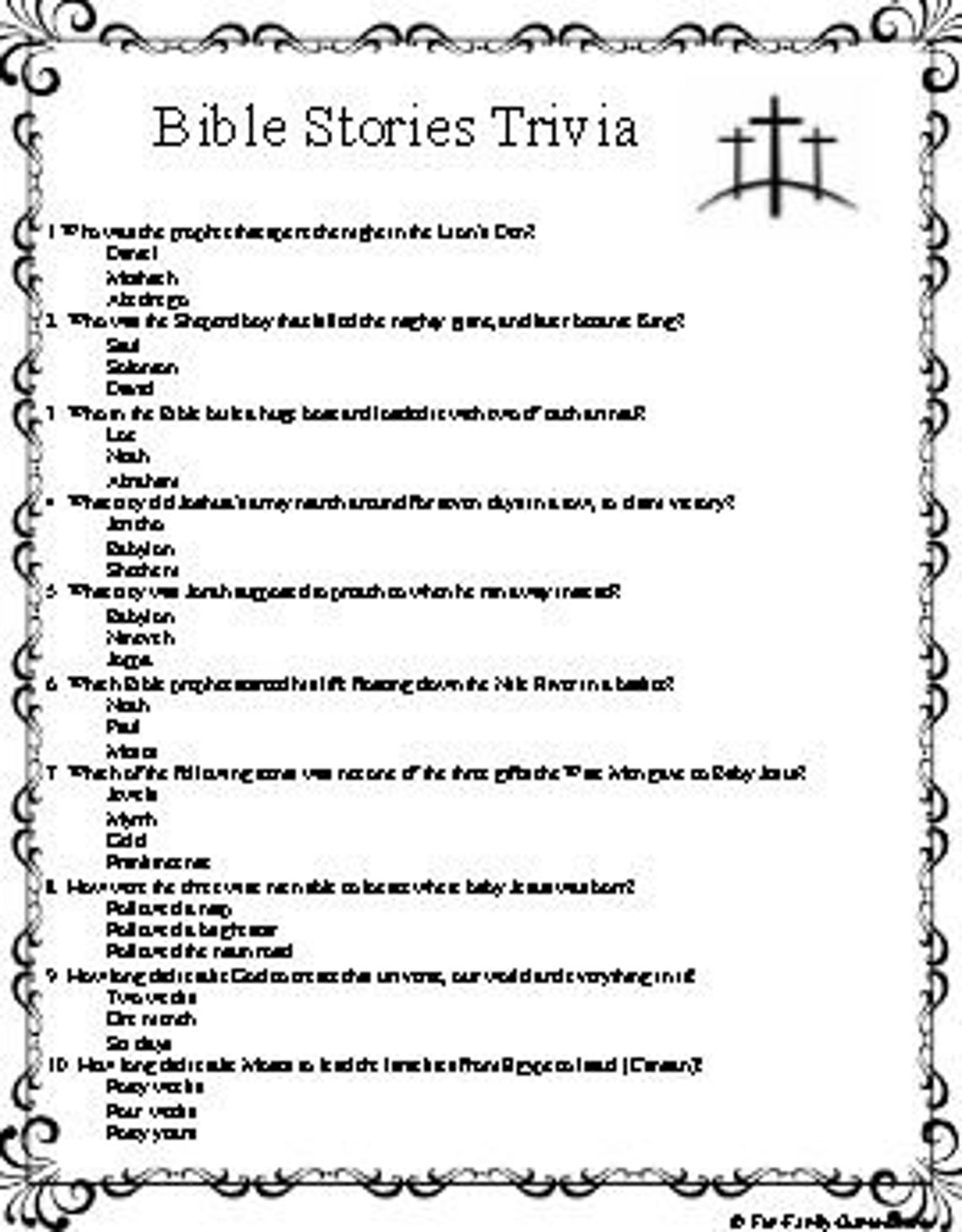 Complete the Bible Verse Quiz, and Bible Stories Quiz - Etsy