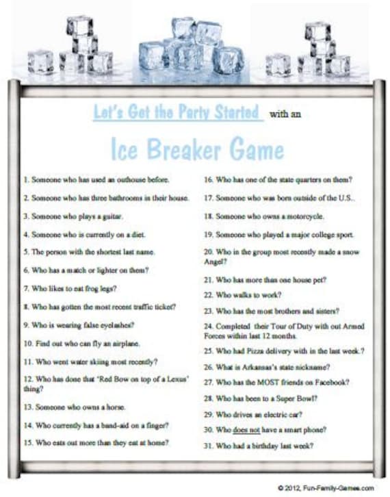 four ice breaker party