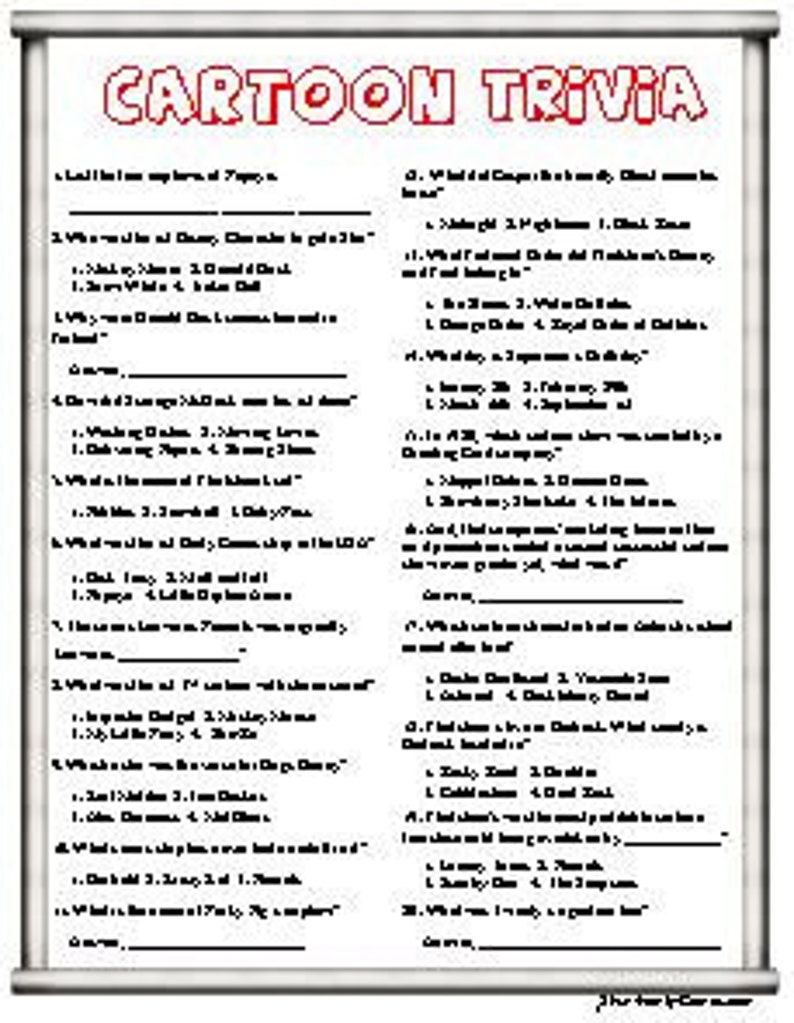Cartoon Trivia challenge covers mainly the good old surer heroes from the past.