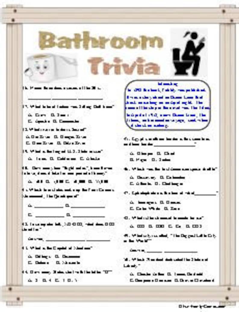 Bathroom Trivia for Some Interesting, Q's & A's While You Are in There